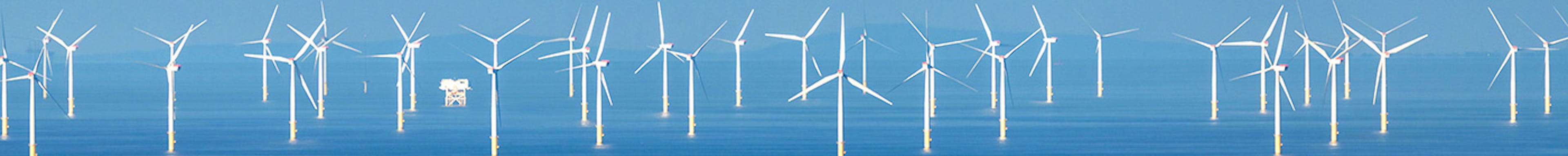 An offshore wind farm off the coast of Wales, UK