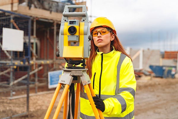 Land surveyor at work