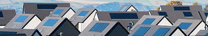 Houses with solar panels on their roofs in Scotland