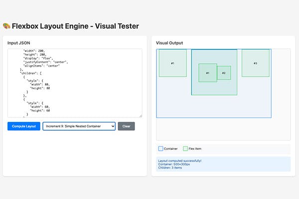 Flexbox Layout Engine – Visual Tester