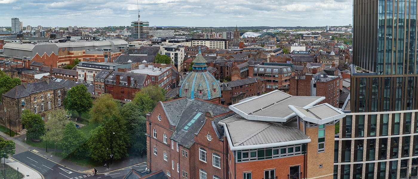 Newcastle panorama from Scott Logic's HQ at the Lumen