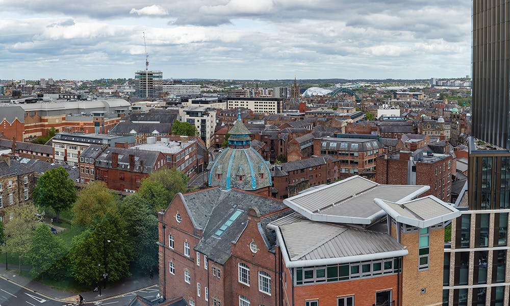 Newcastle panorama from Scott Logic's HQ at the Lumen