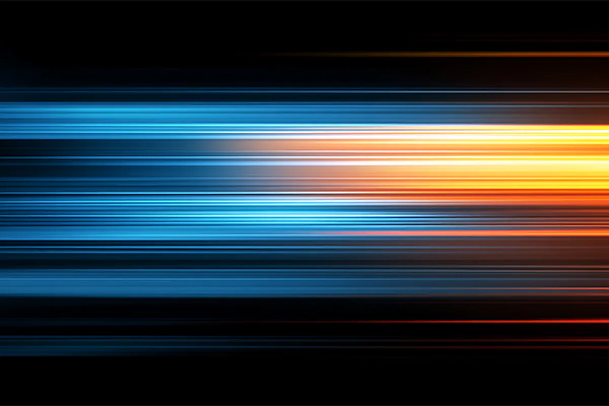 Lines of light connoting speed