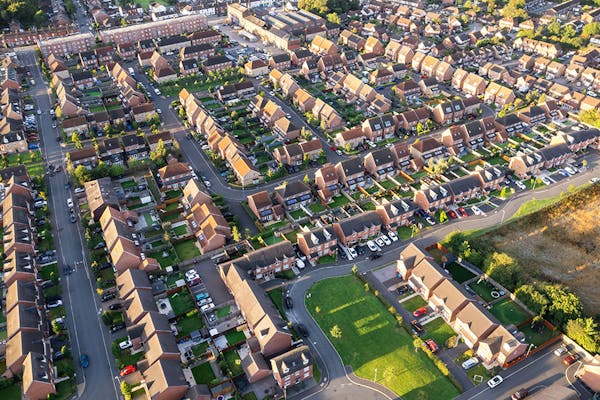 Ariel view of housing estate