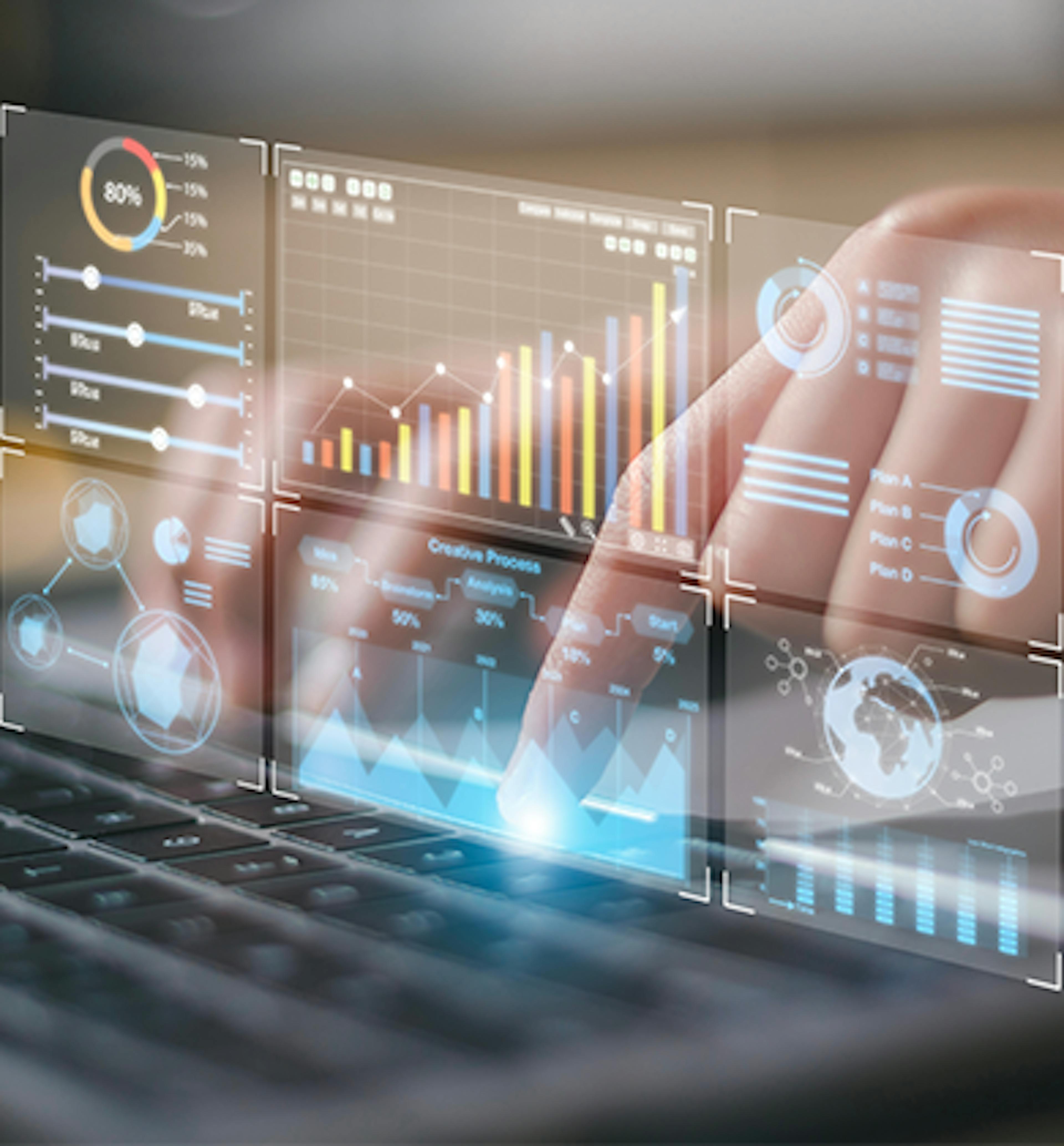 Photo of a data dashboard on a laptop