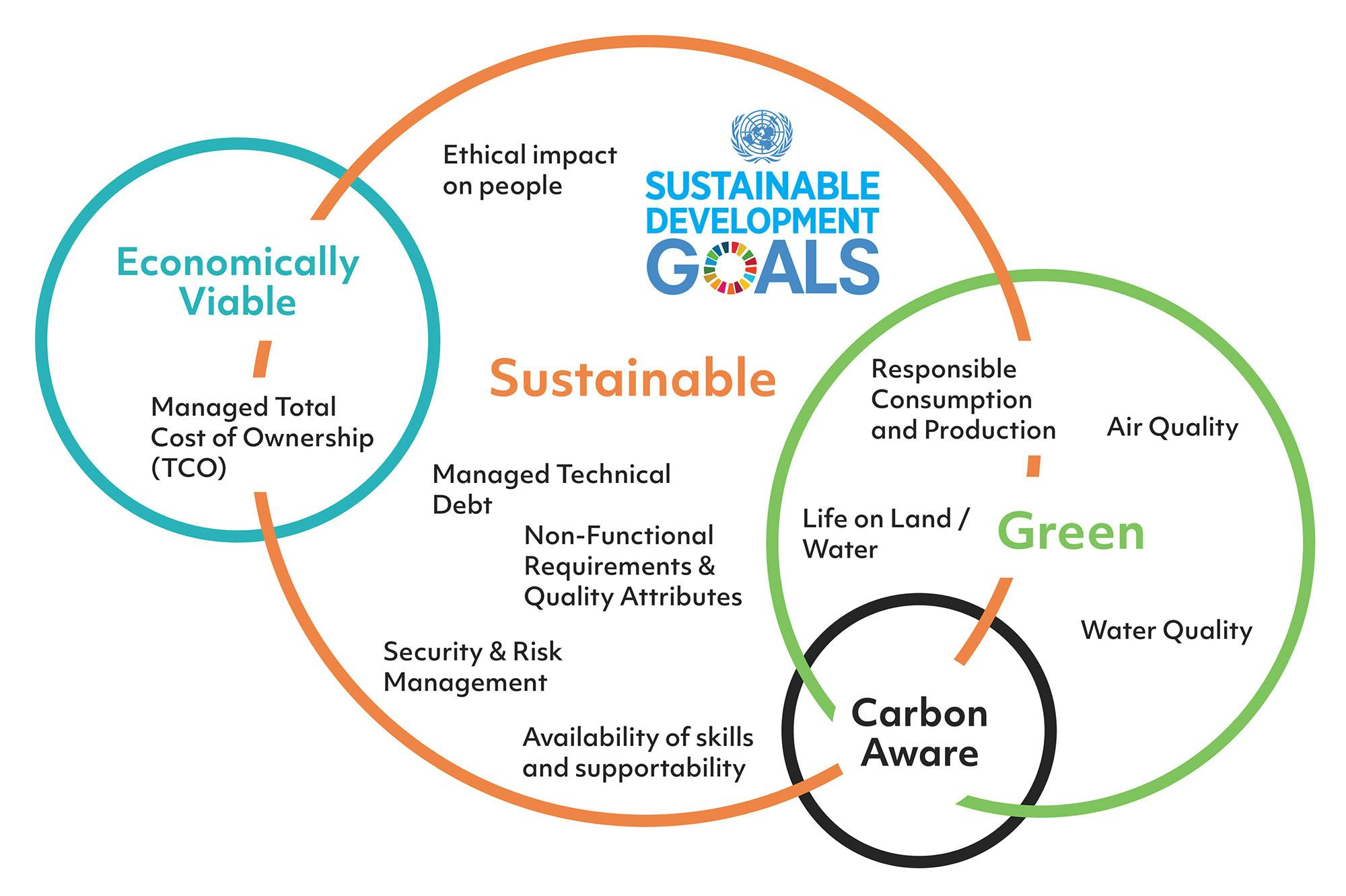 Diagram offering an holistic view of sustainable software