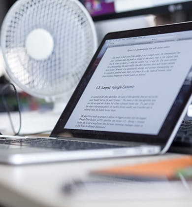 Laptop on a desk