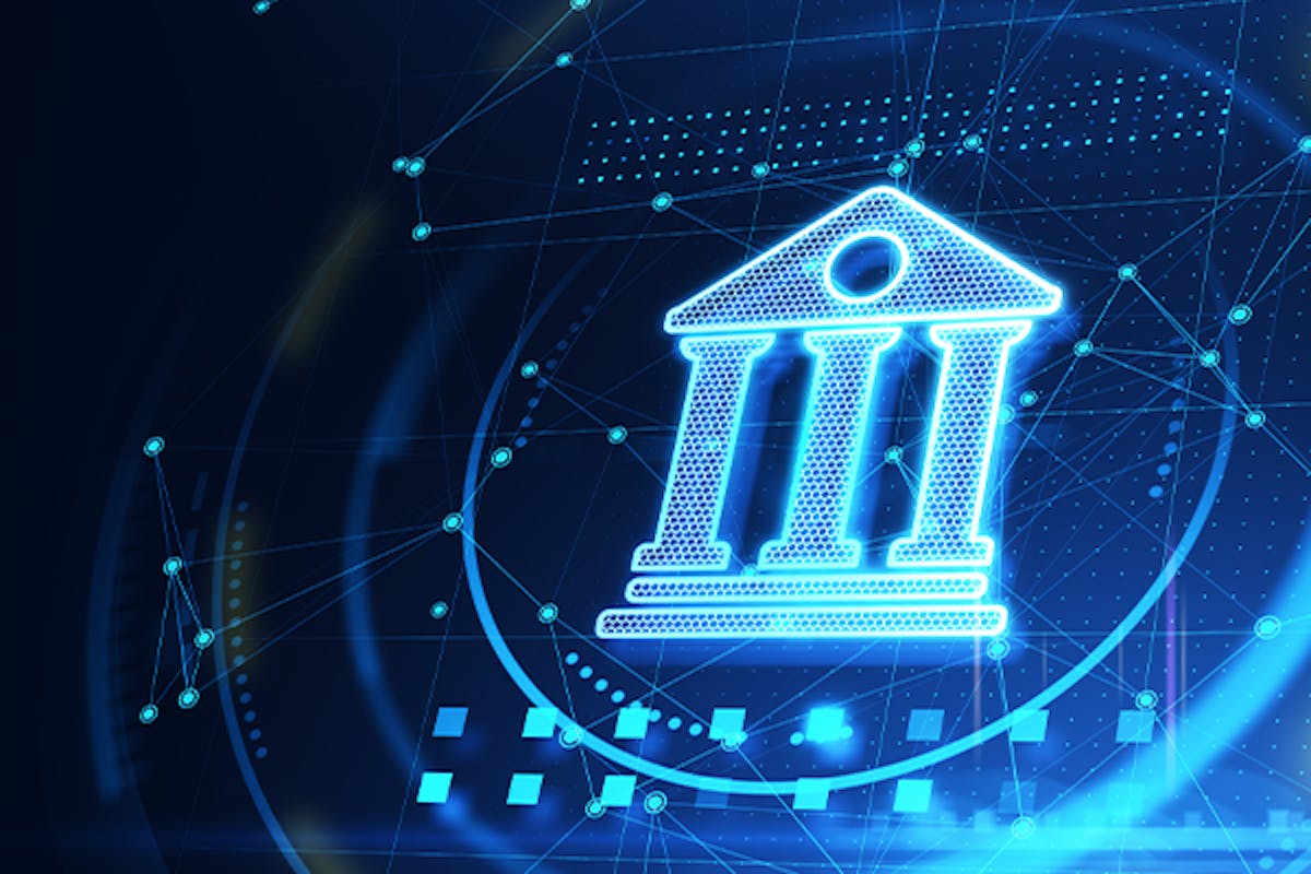 Concept image of a digital bank