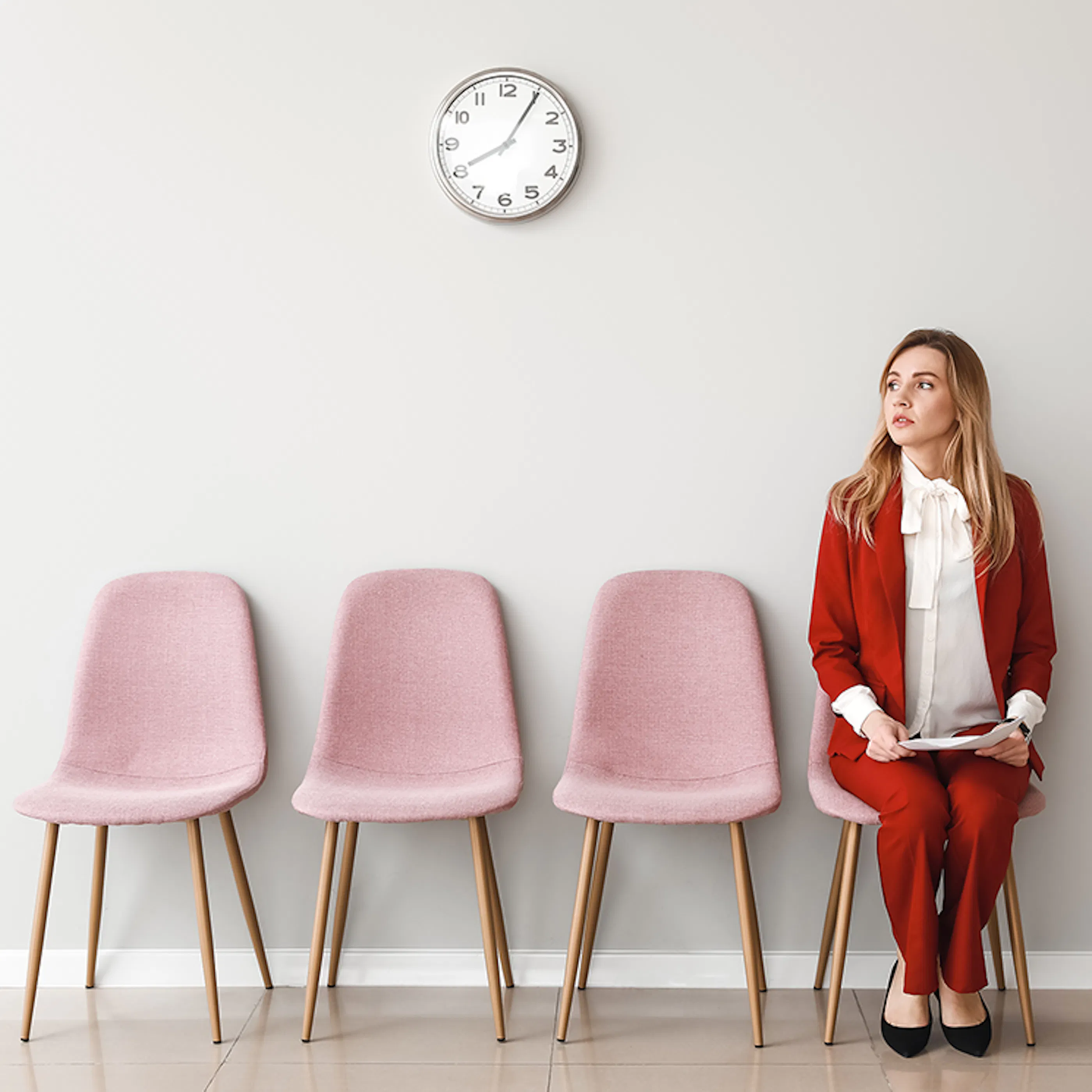 woman waiting for interview