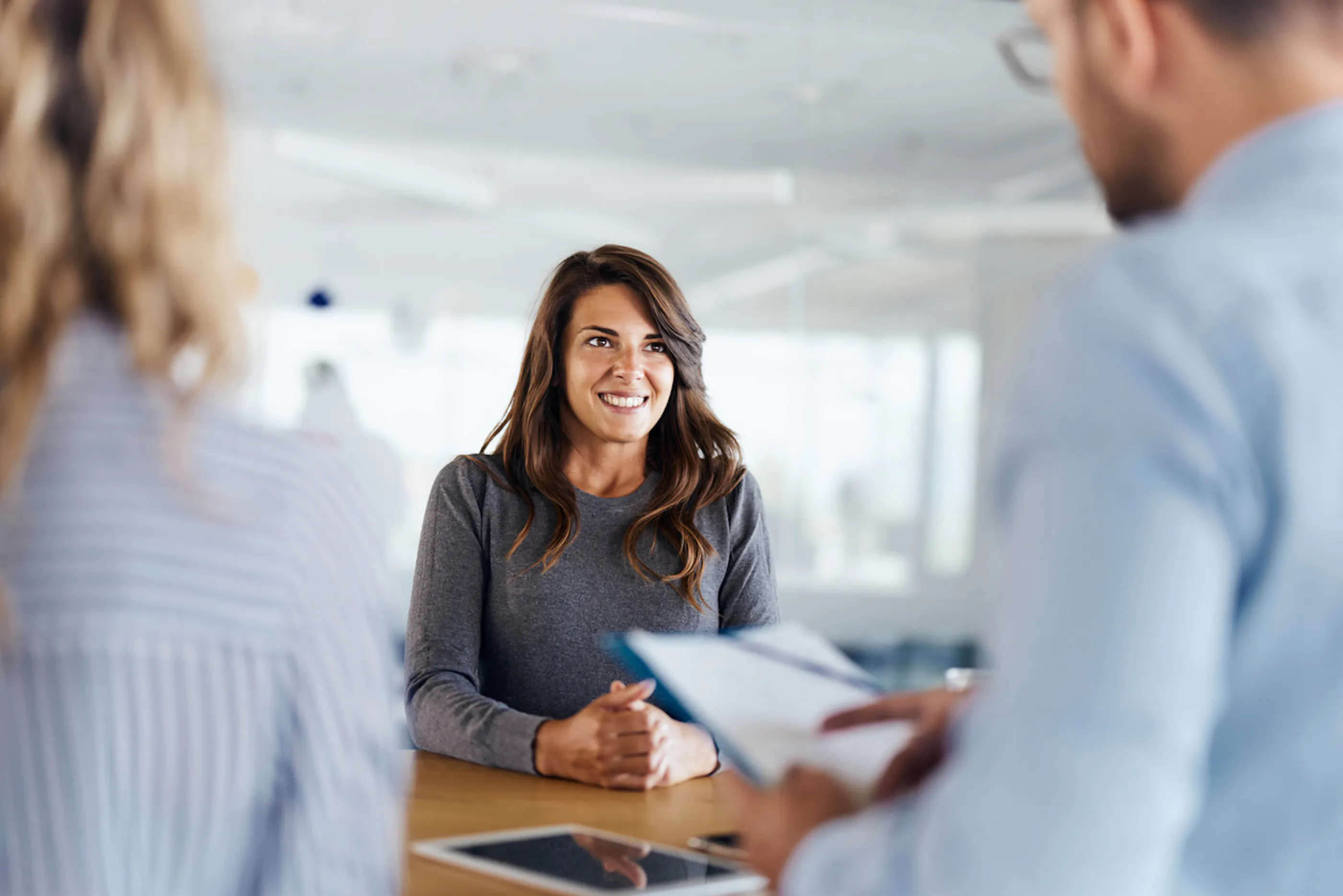 woman being interviewed for a job
