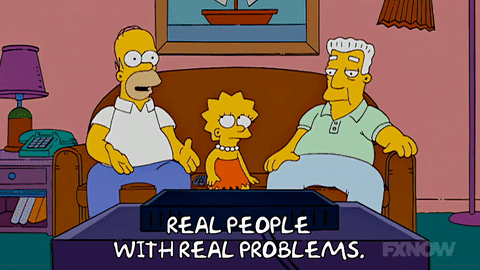 The Simpsons talking about real people with real problems 