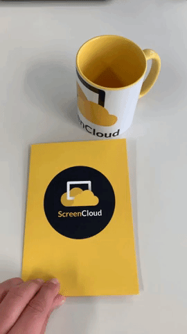 ScreenCloud branded mug and card