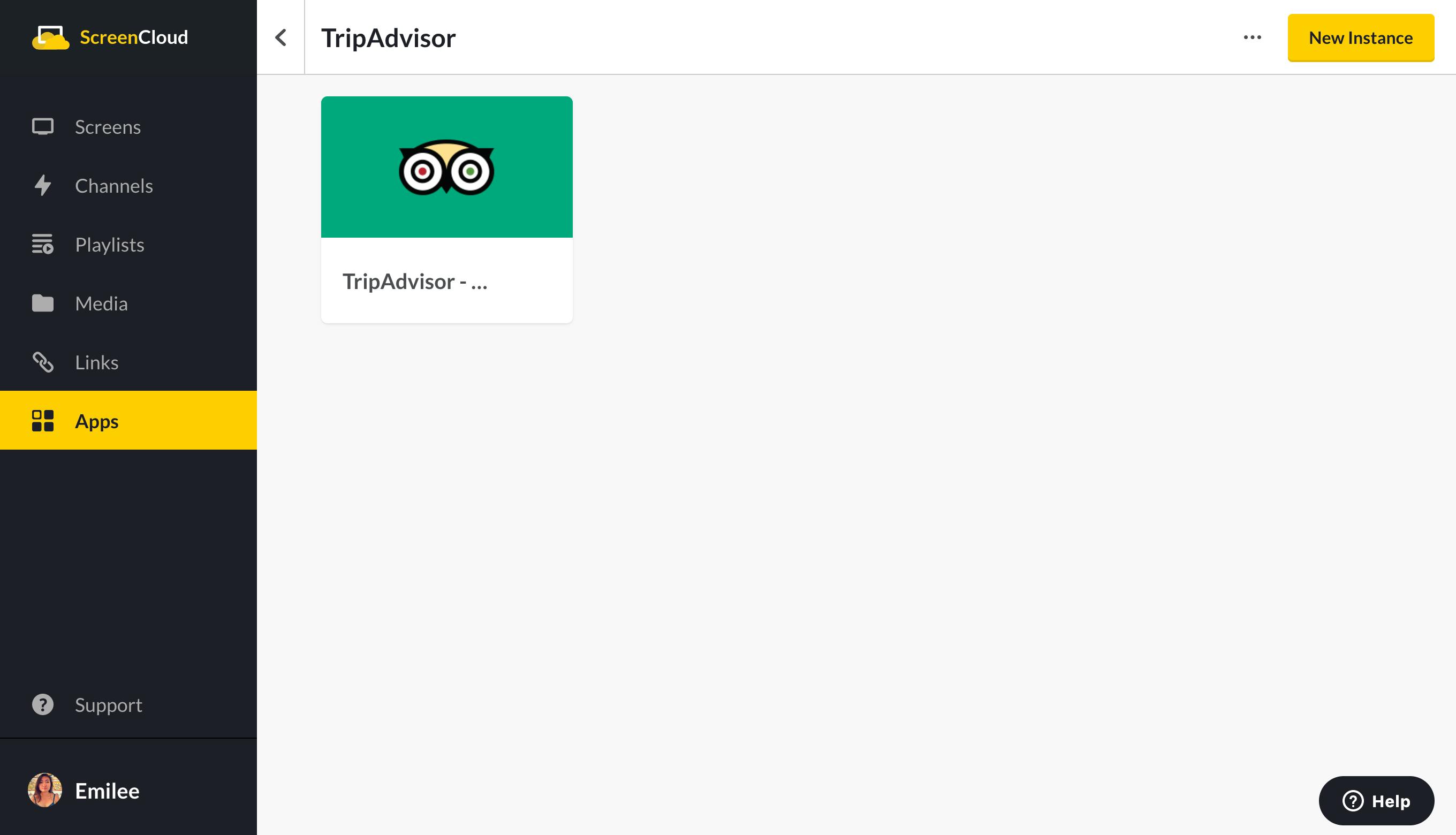 ScreenCloud TripAdvisor app