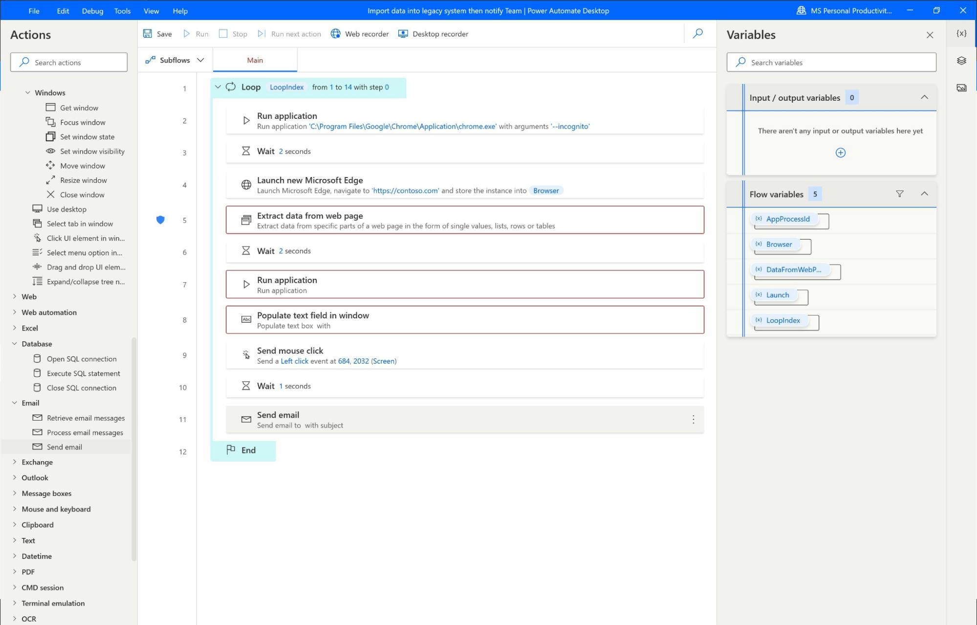Power Automate scraping data from desktop software