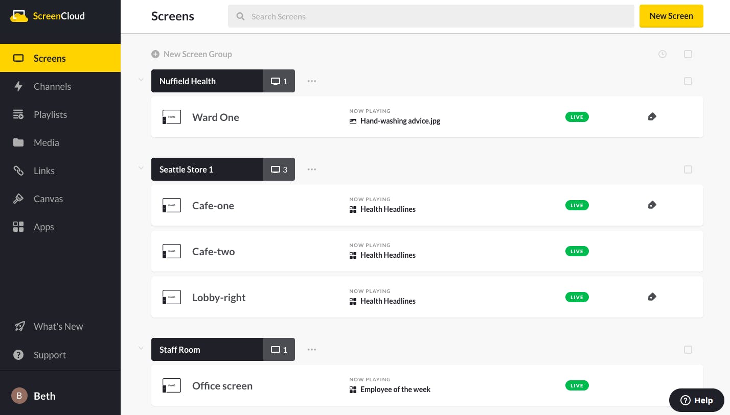 Add multiple screens to ScreenCloud