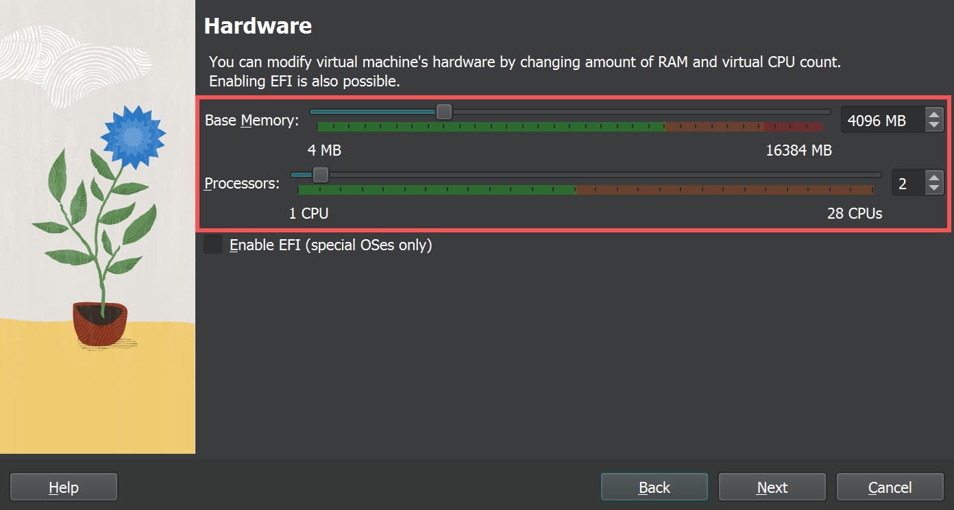 Allocate resources to a VirtualBox virtual machine