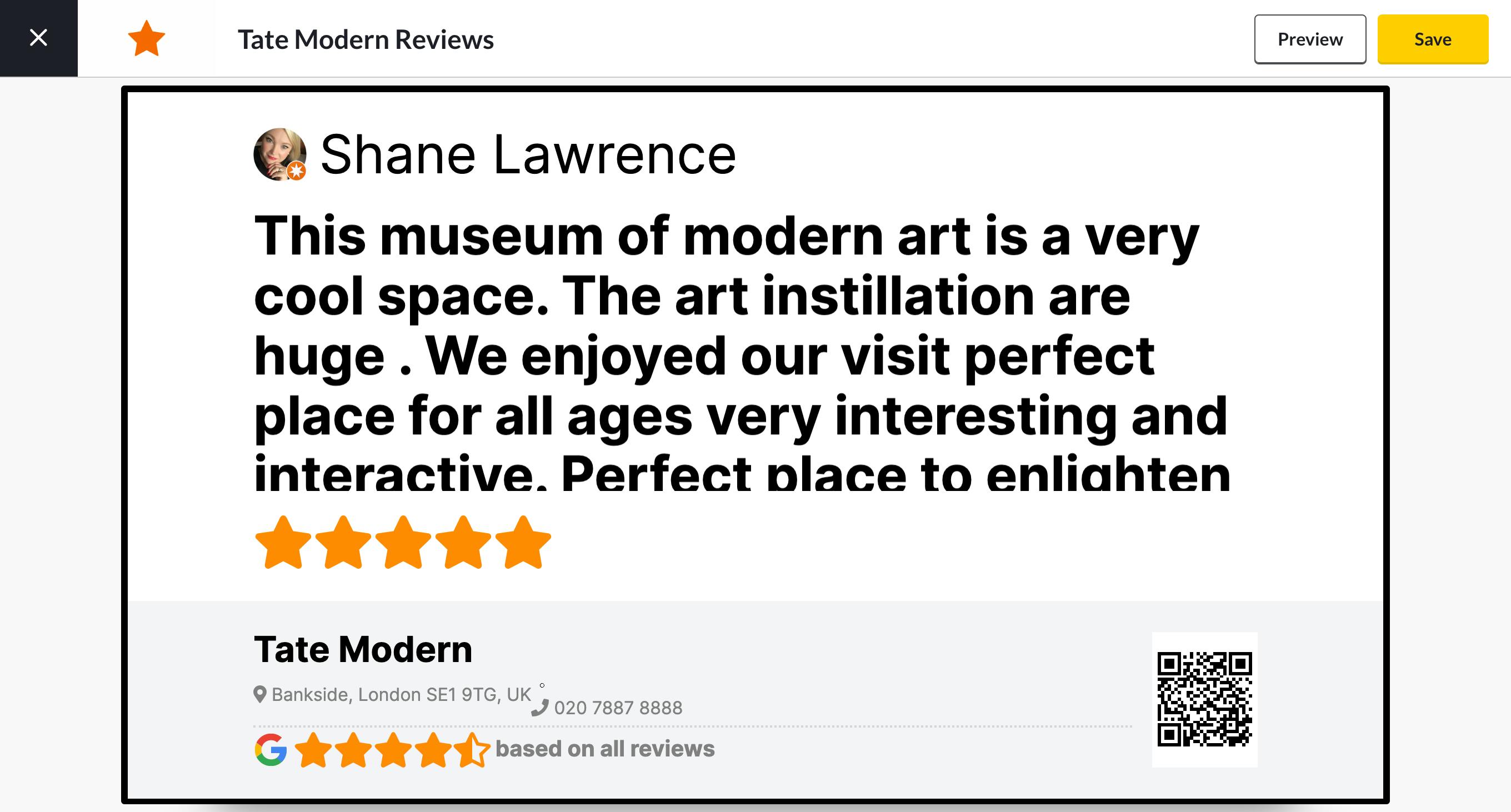 preview screencloud google reviews app