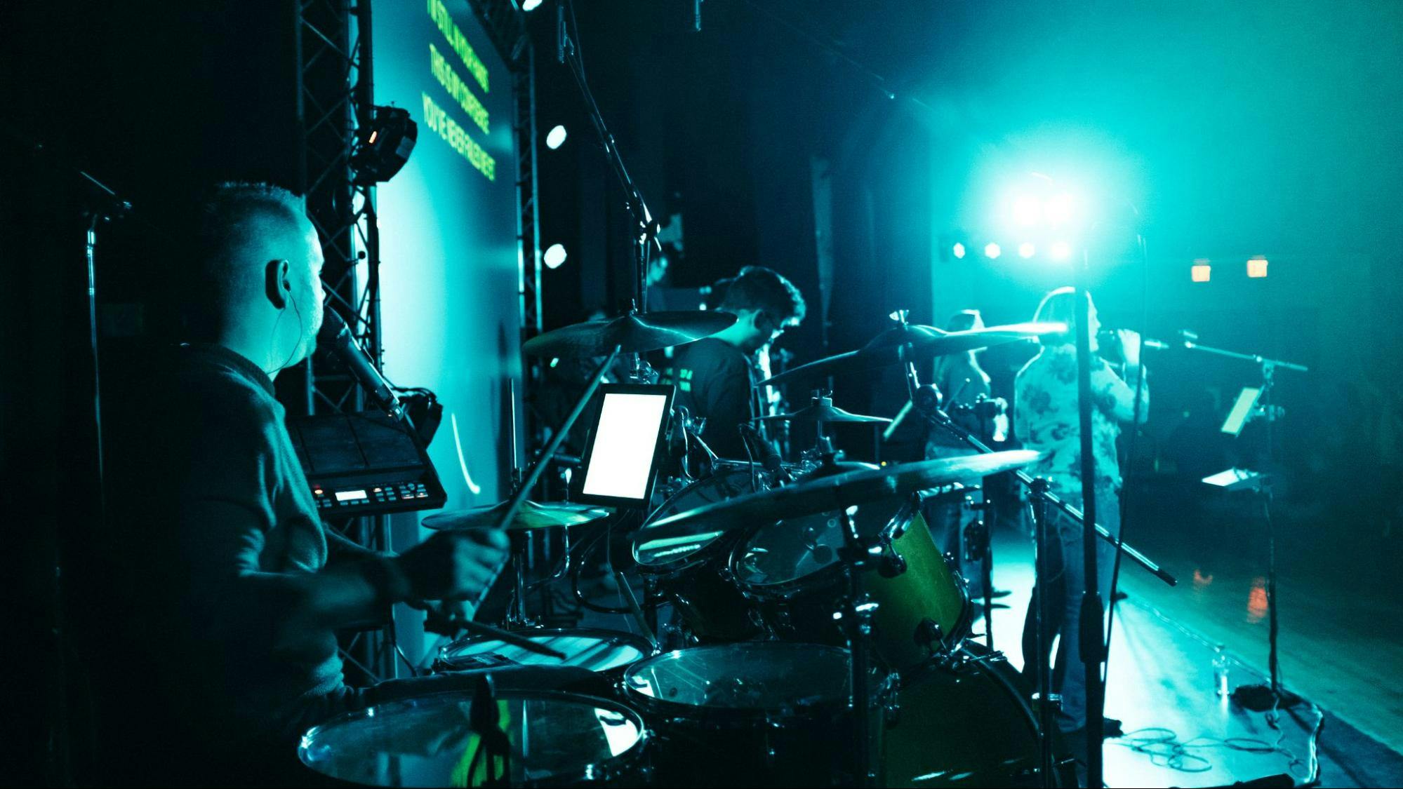 Band with LED video wall