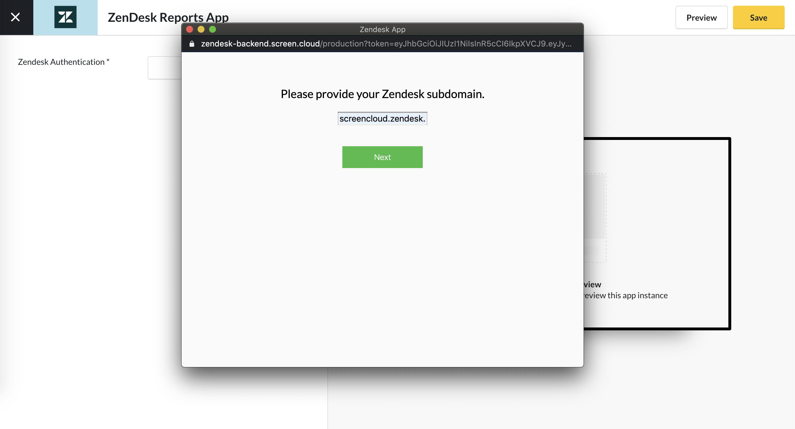 ZenDesk Reports App Guide - Enter domain 5.13.2020.png
