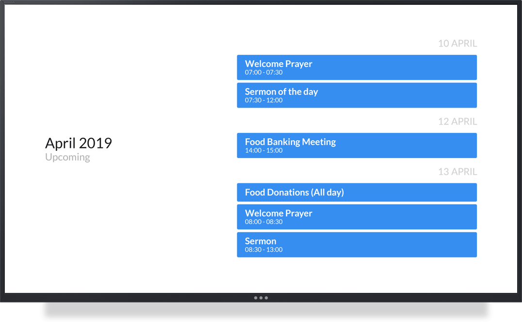 Digital Signage for Churches App Example