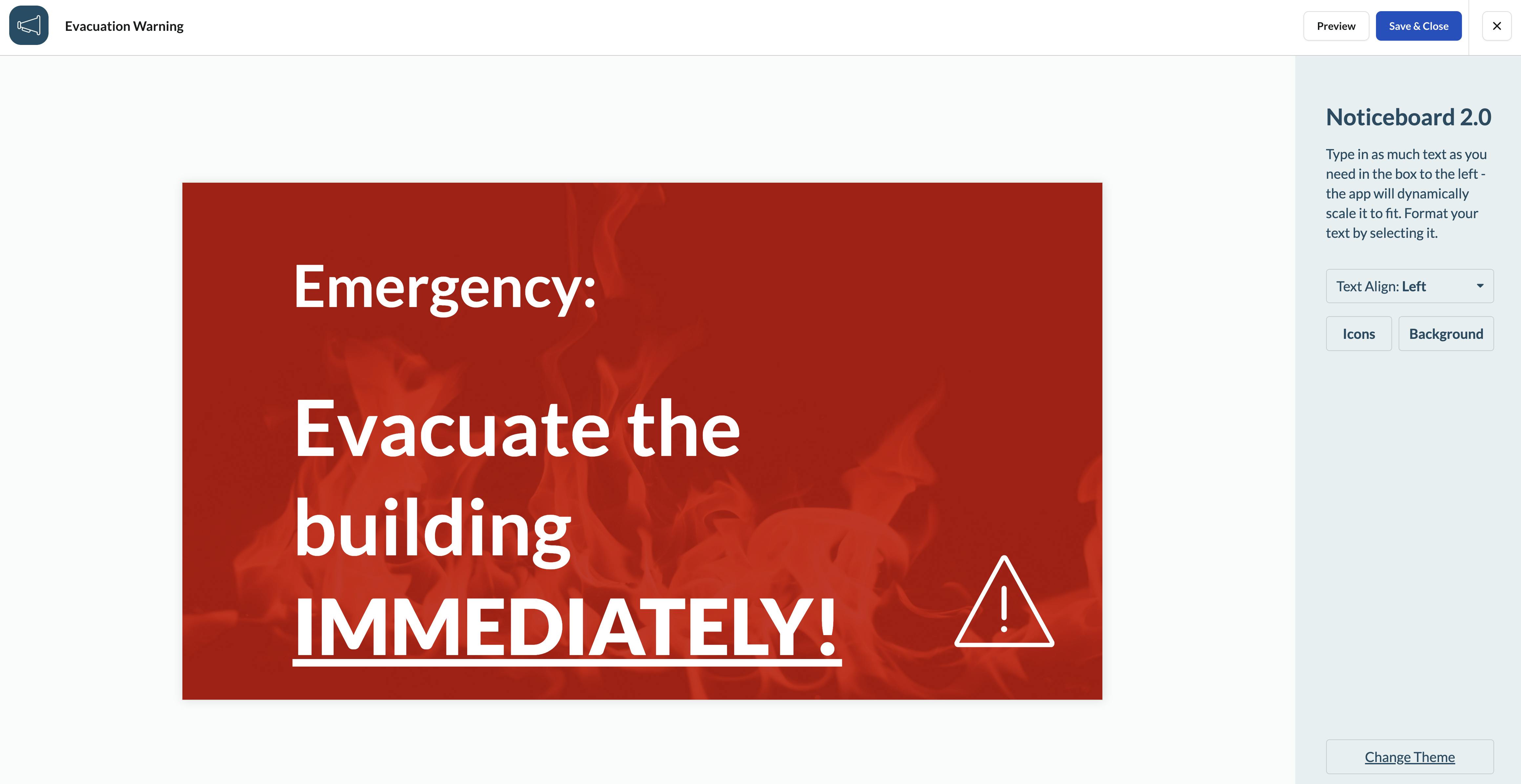 Use ScreenCloud Noticeboard to make a warning sign.