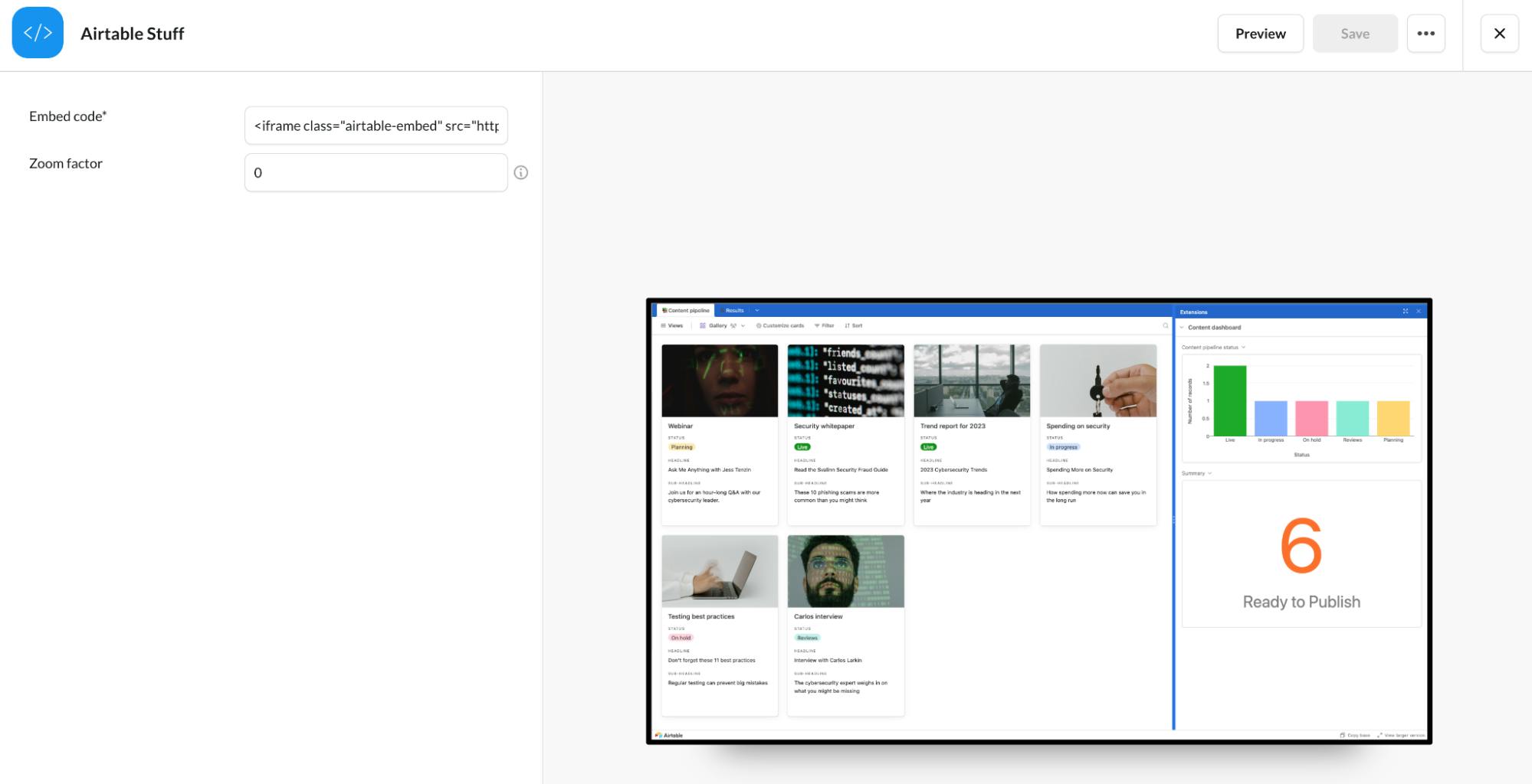 Embed Airtable into ScreenCloud digital signage