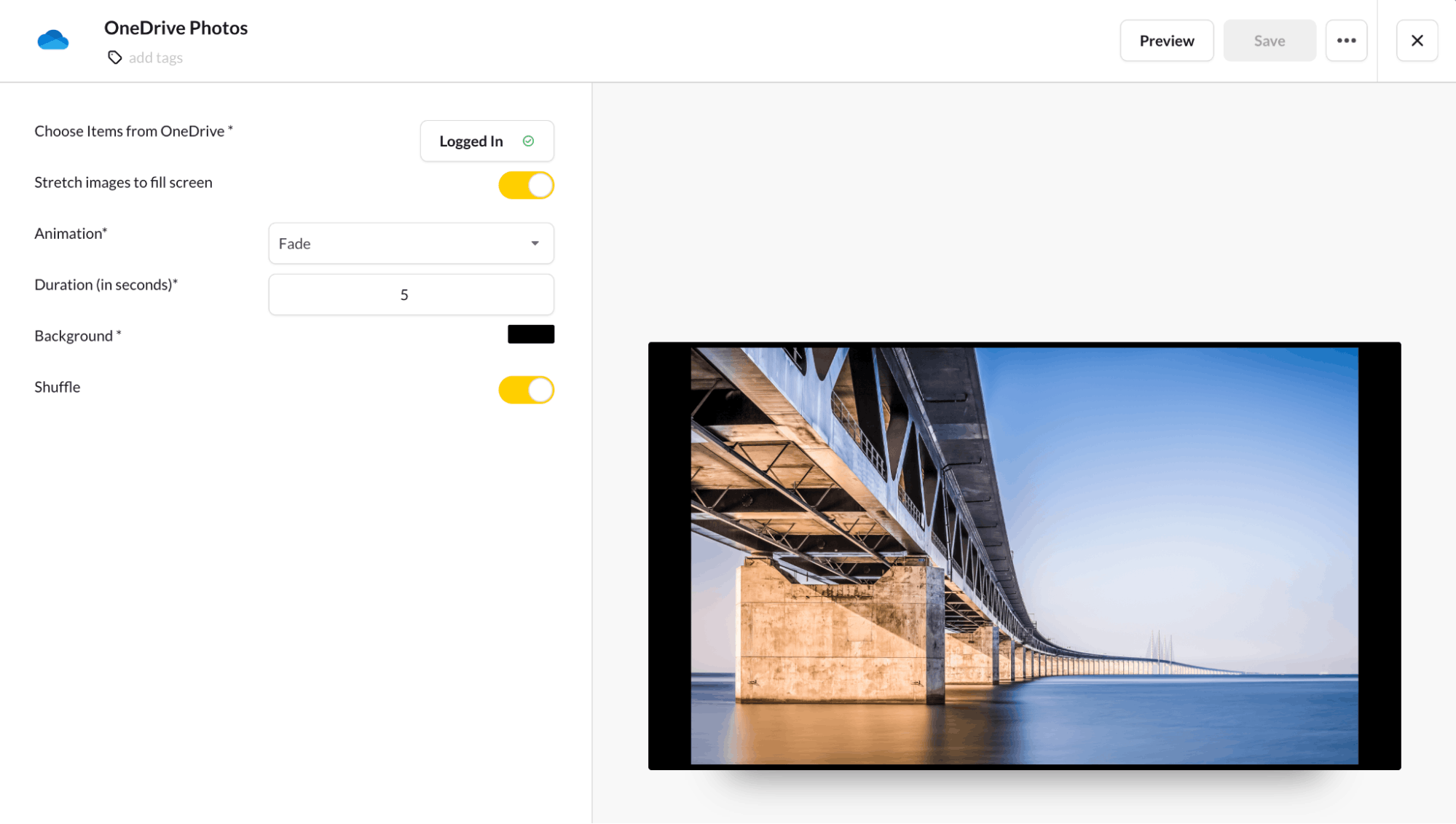 OneDrive on ScreenCloud digital signage