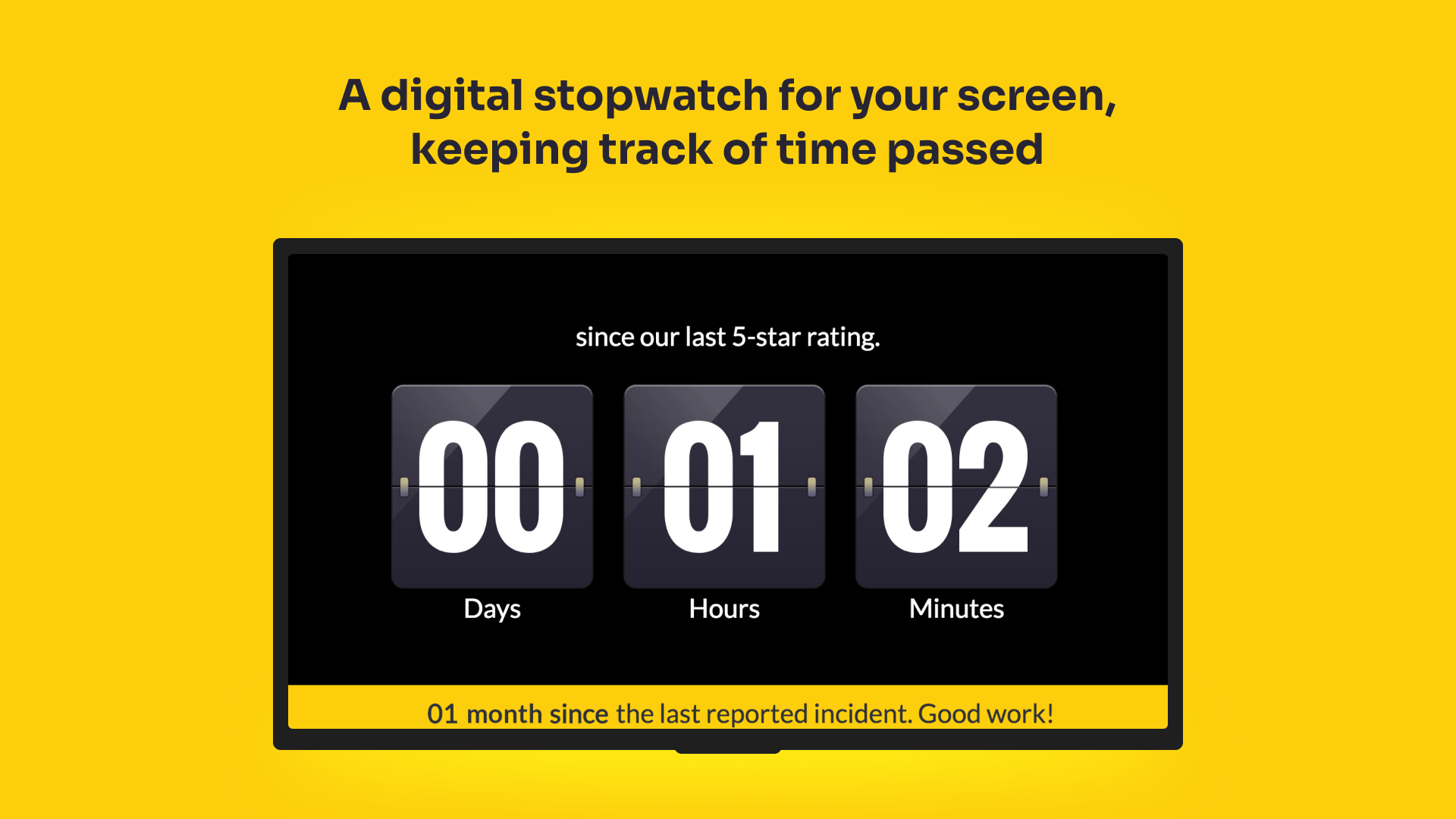 Countup Timer Digital Signage App ScreenCloud