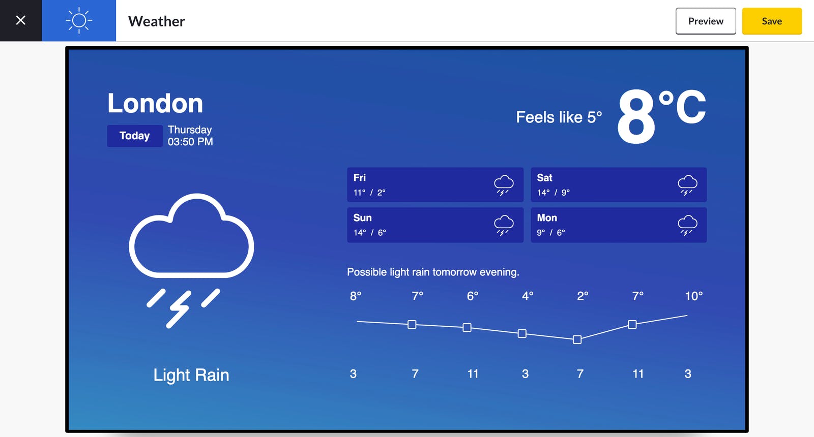 preview ScreenCloud Weather app