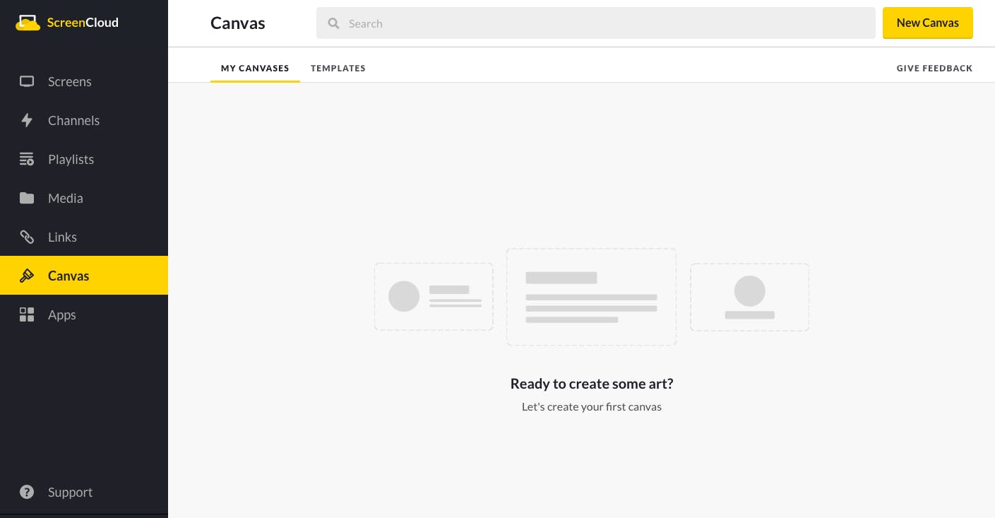 Open the Canvas panel in ScreenCloud