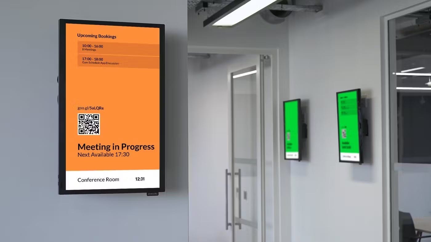 Smart meeting room signage built with ScreenCloud