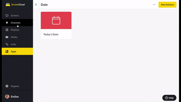 add date app to a channel