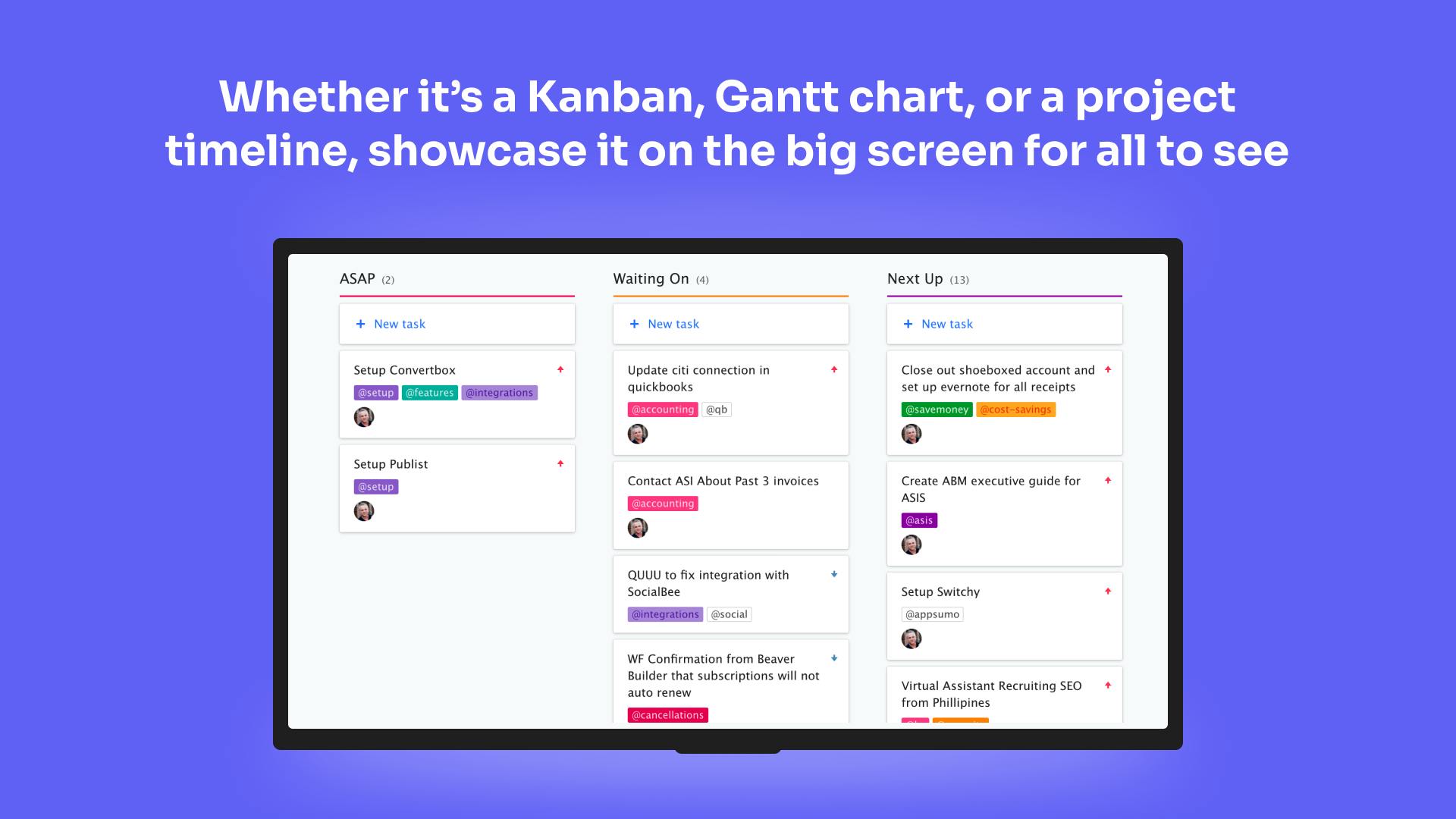 ScreenCloud Dashboard example on screen