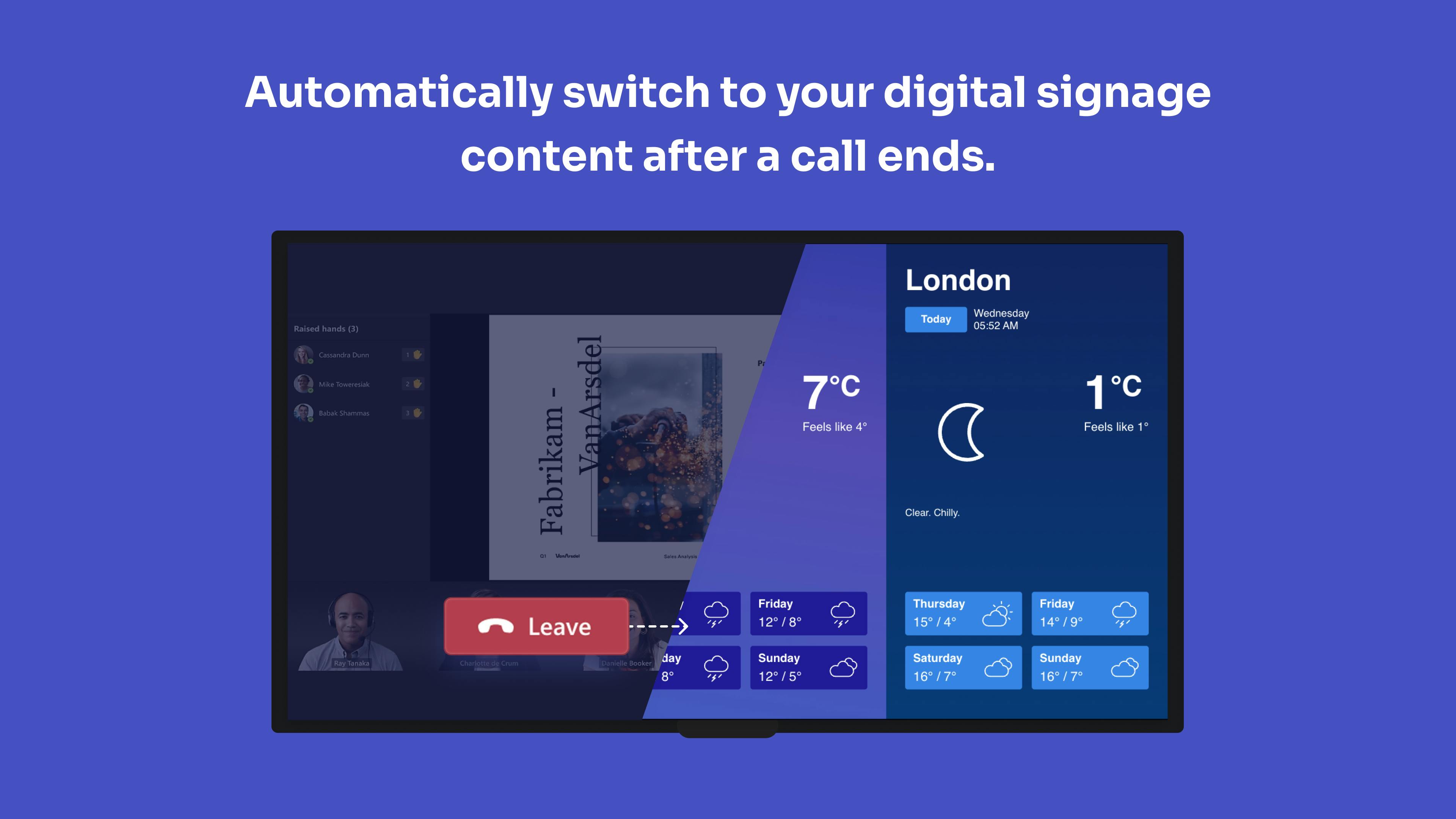 ScreenCloud Dashboard example on screen