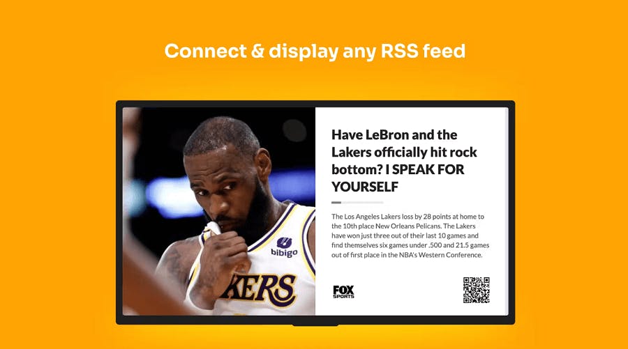 focus on news and events that matter with an RSS feed for digital signage