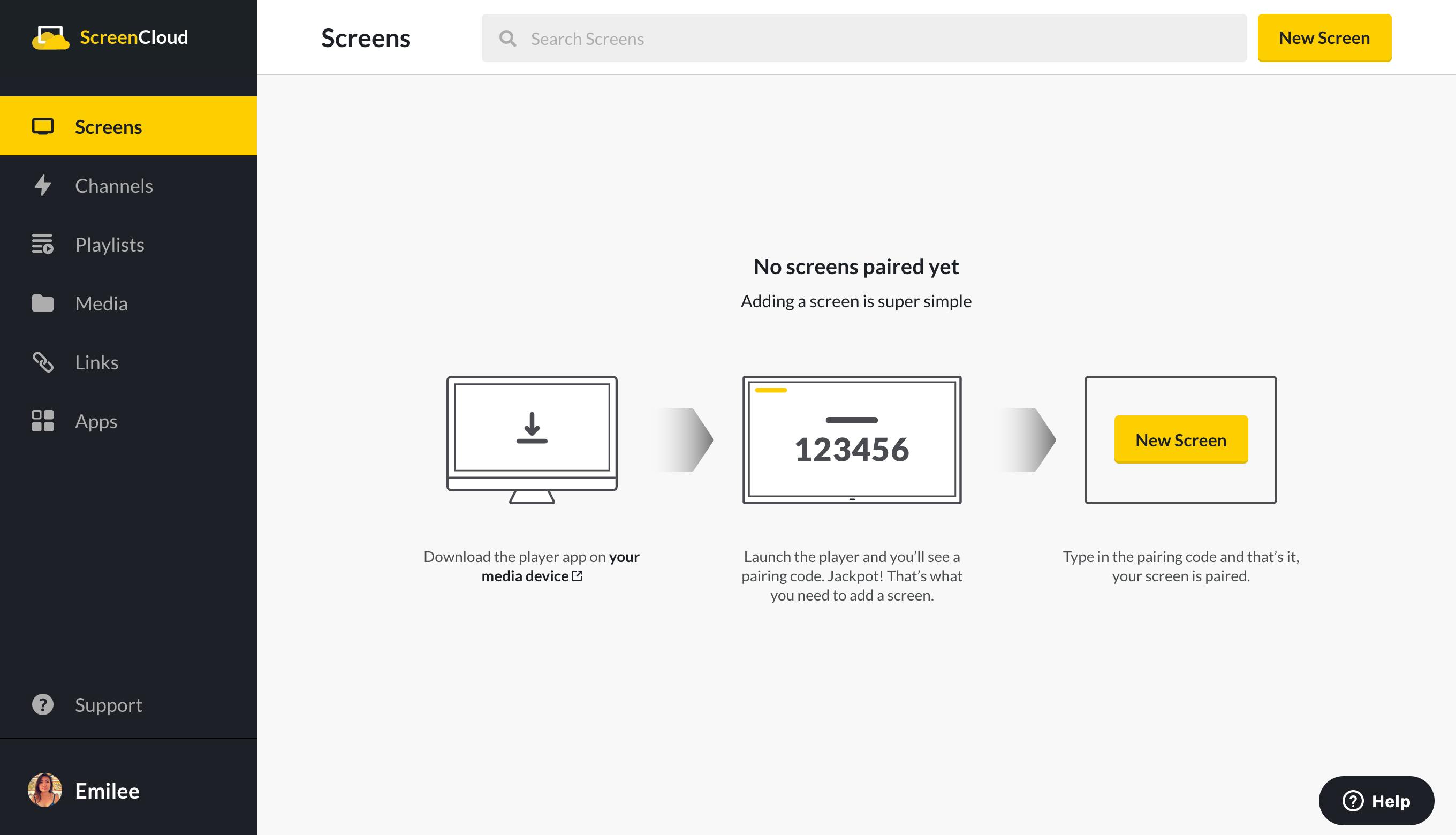 screencloud screens settings
