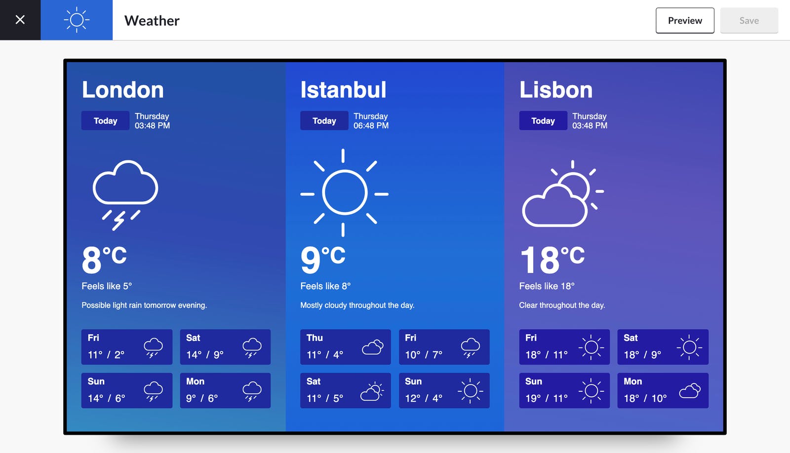 preview ScreenCloud Weather app