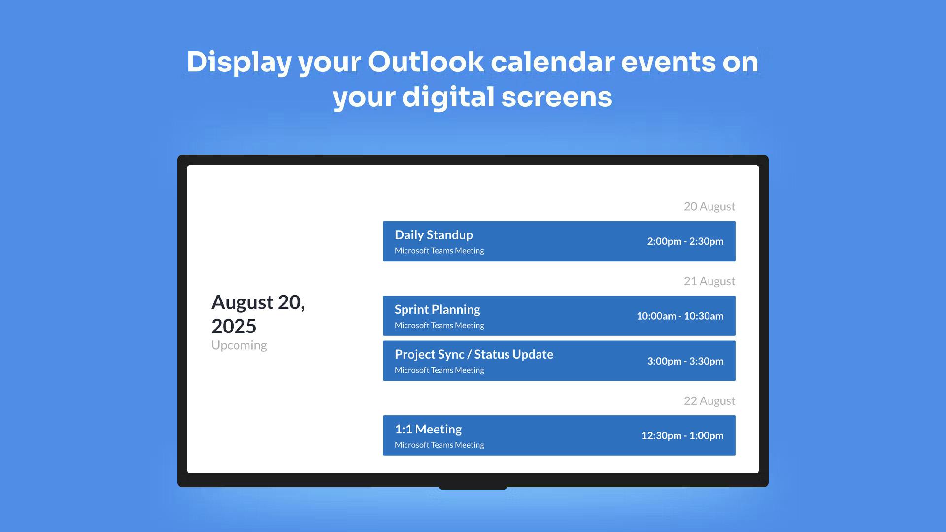ScreenCloud Dashboard example on screen