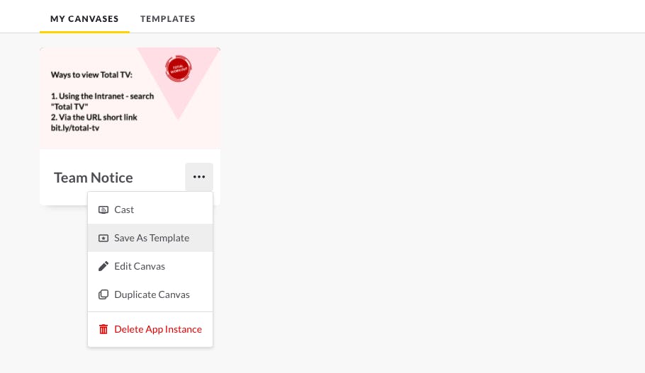 Save your design as a template