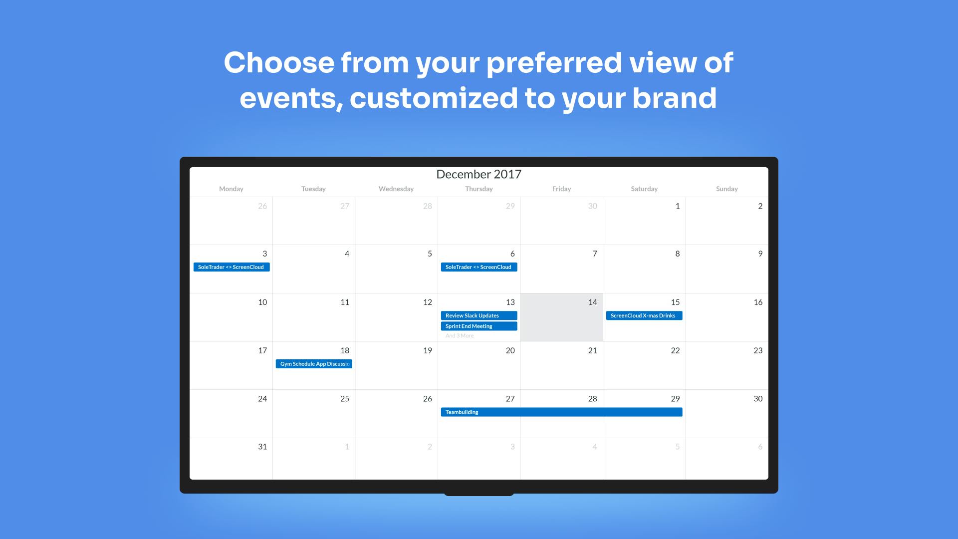 Outlook Calendar Digital Signage App ScreenCloud