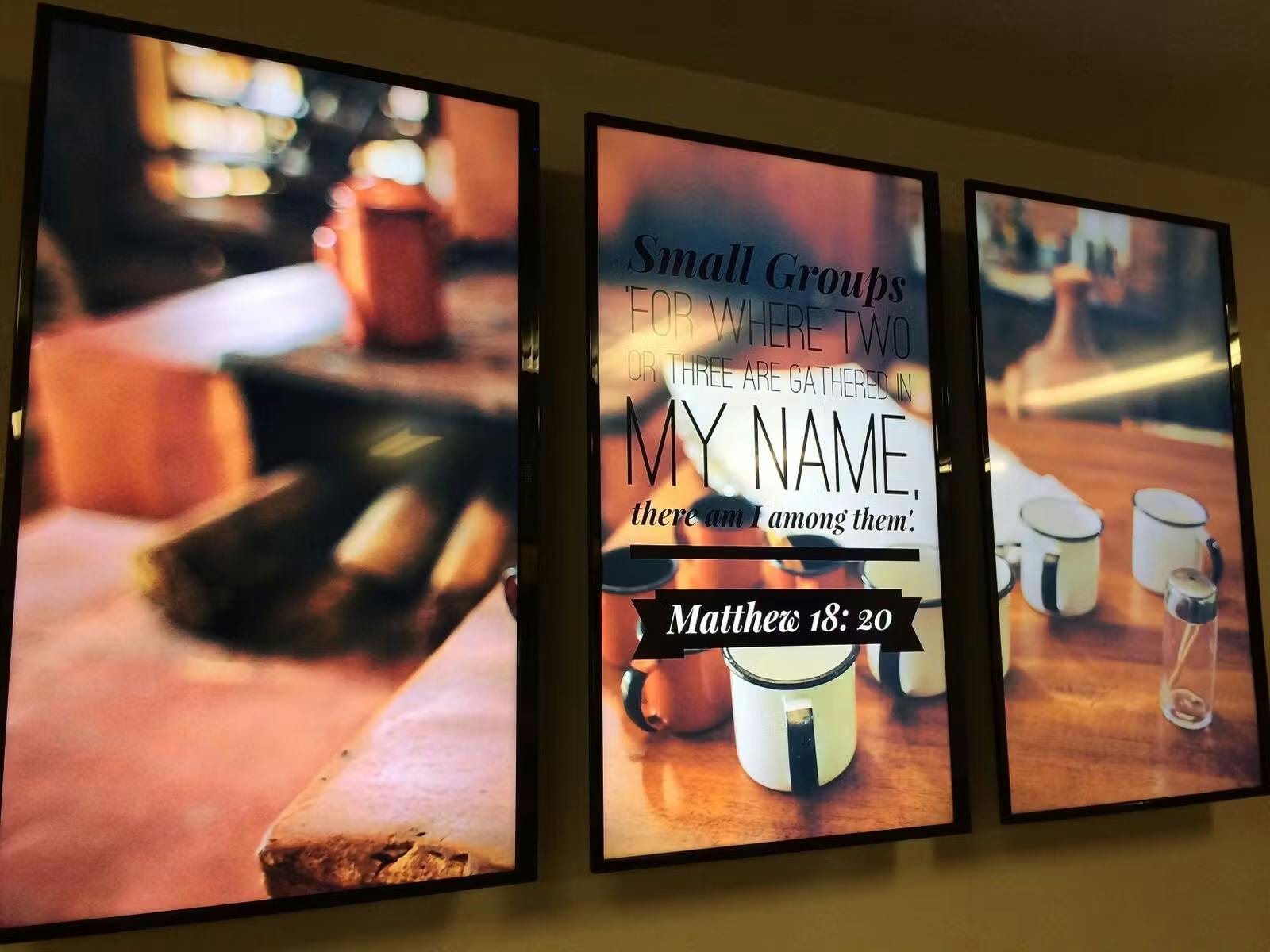 Vertical TVs for a simple church video wall