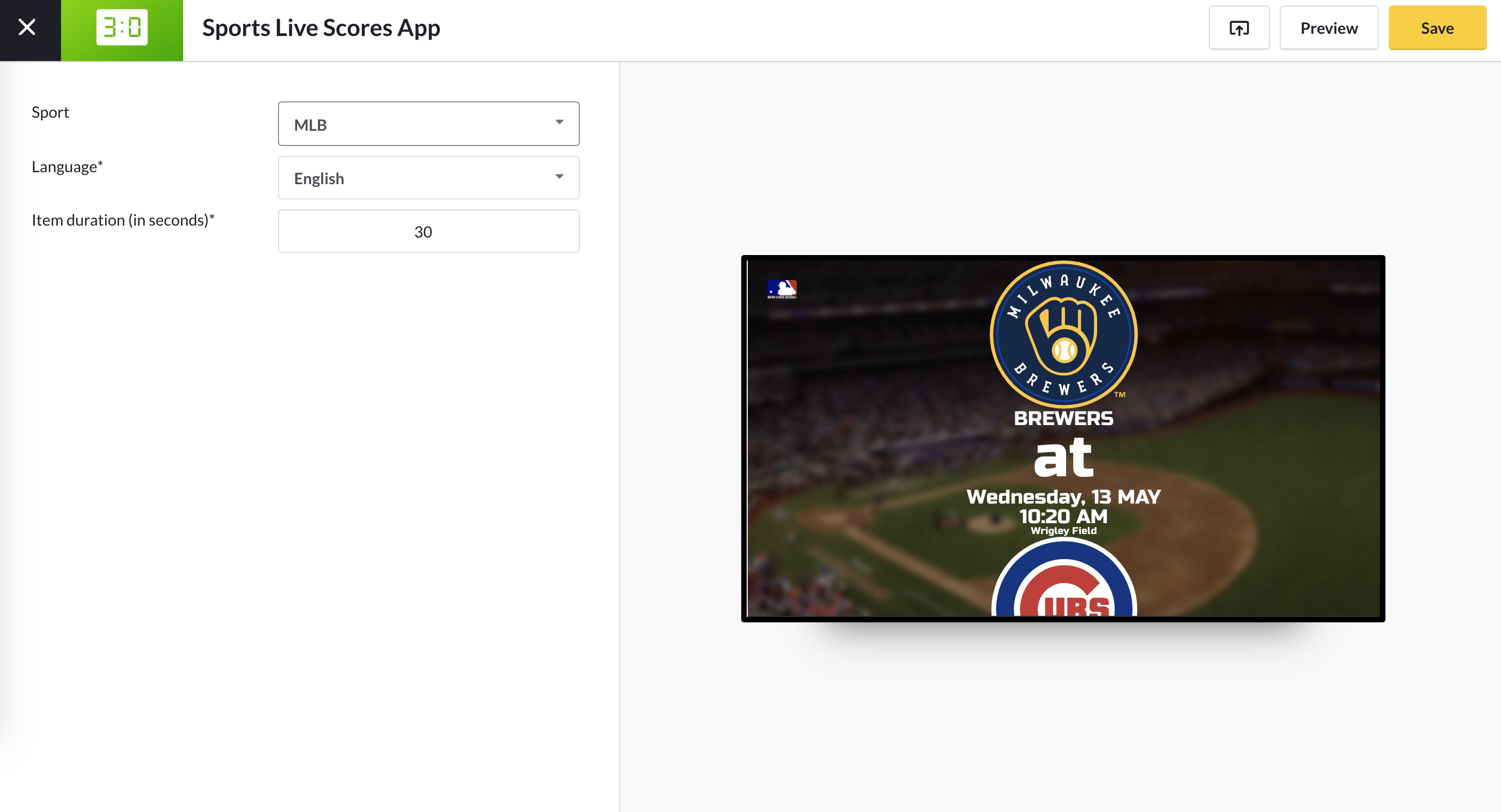 ScreenCloud Sports Live Scores App Guide