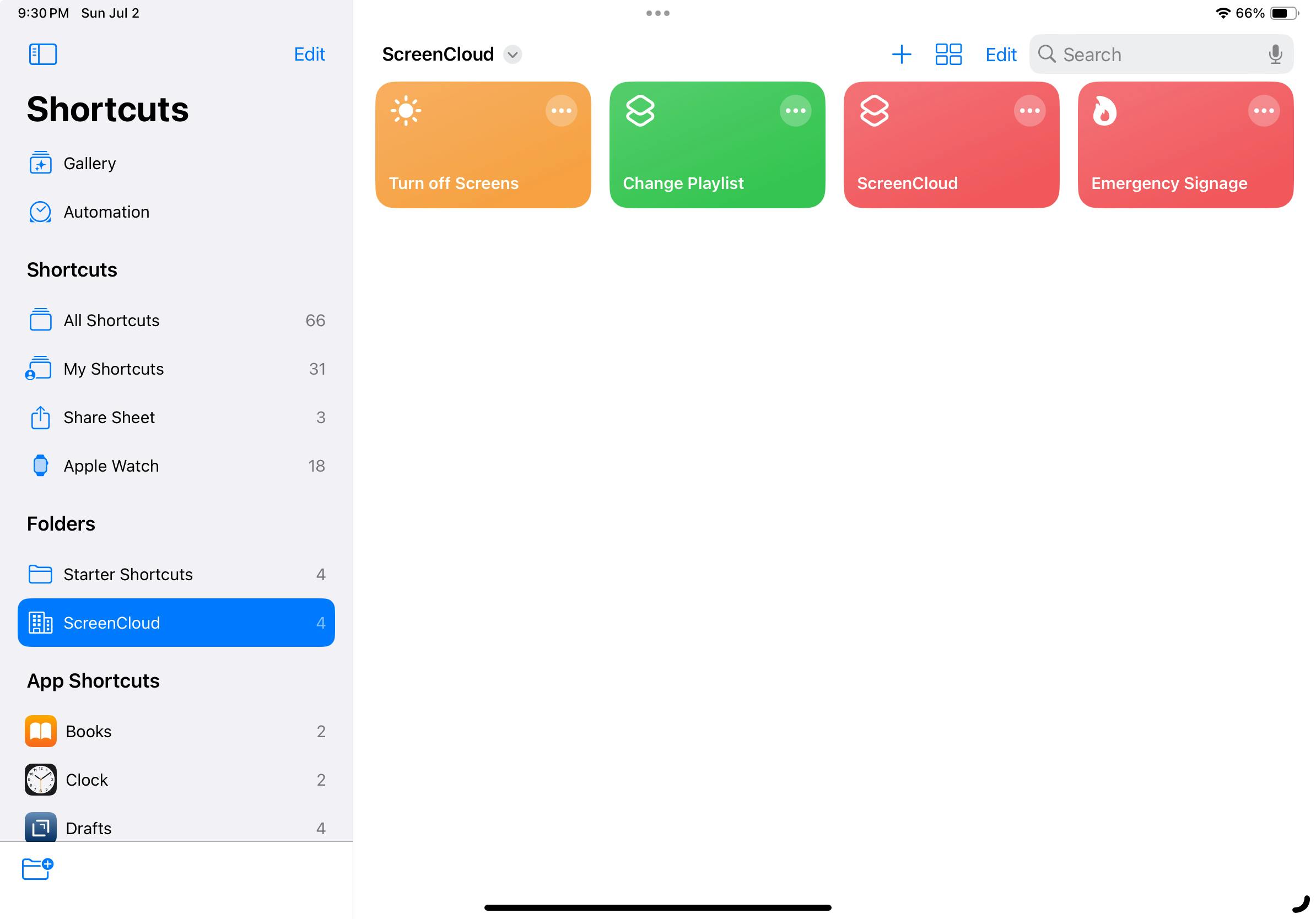 Apple Shortcuts on iPad.