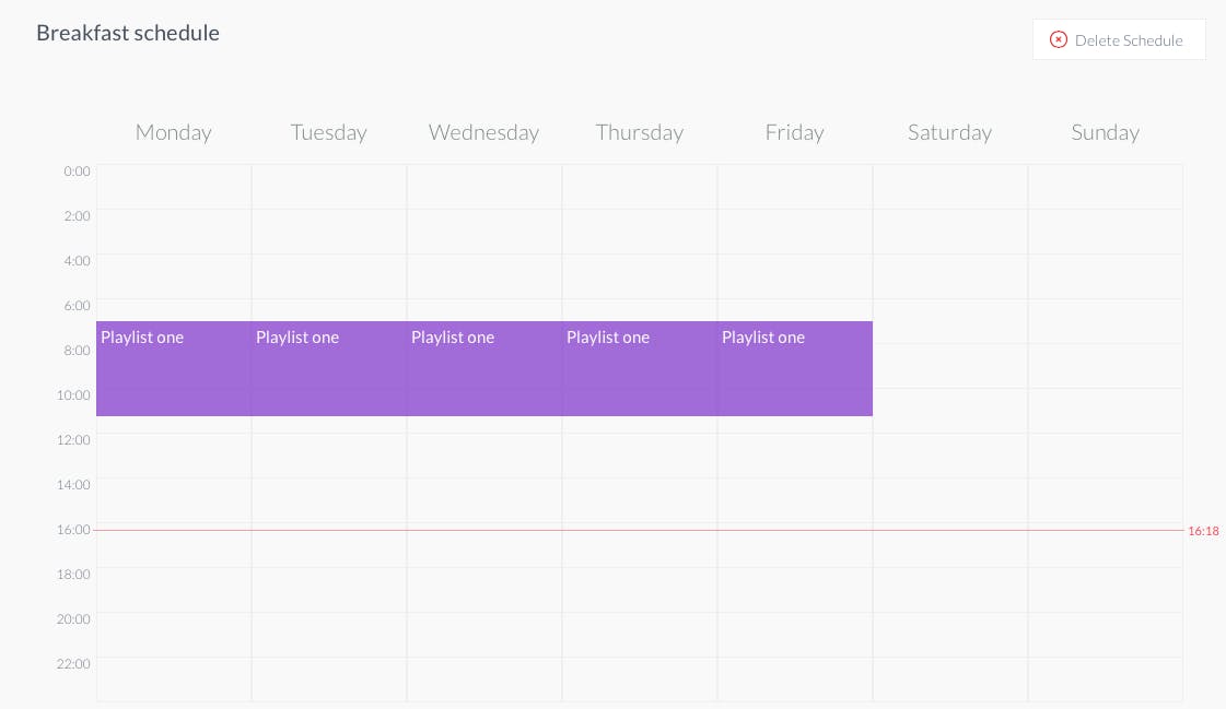 Breakfast schedule