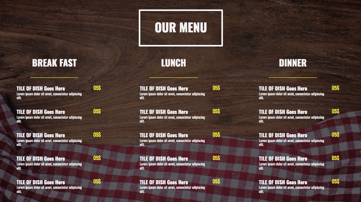 How To Create A Food Menu On Google Docs