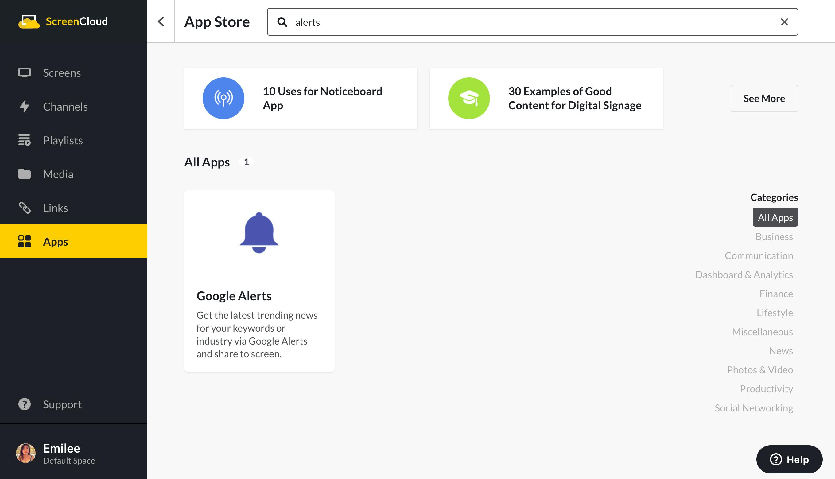 ScreenCloud Google Alerts App Guide - ScreenCloud