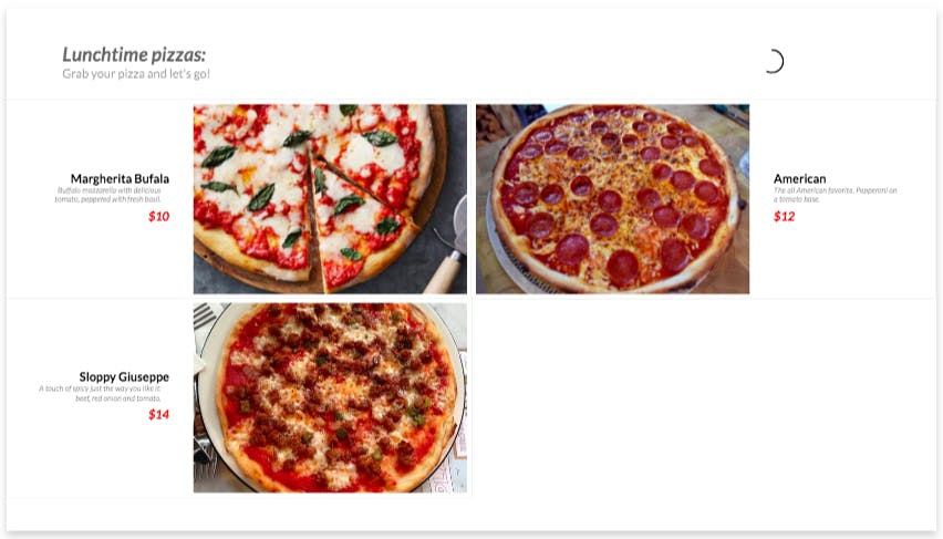 polední pizza digital menu board