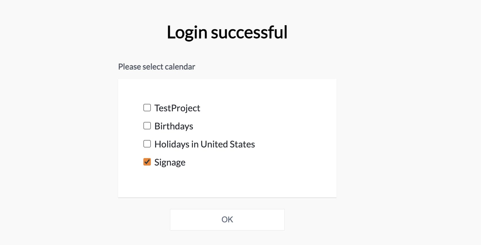 Select a Google Calendar for digital signage in ScreenCloud