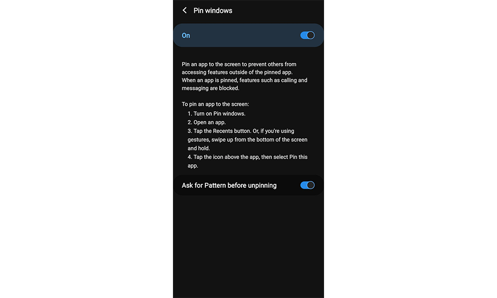 Pin Windows in Android for a Guided Access alternative