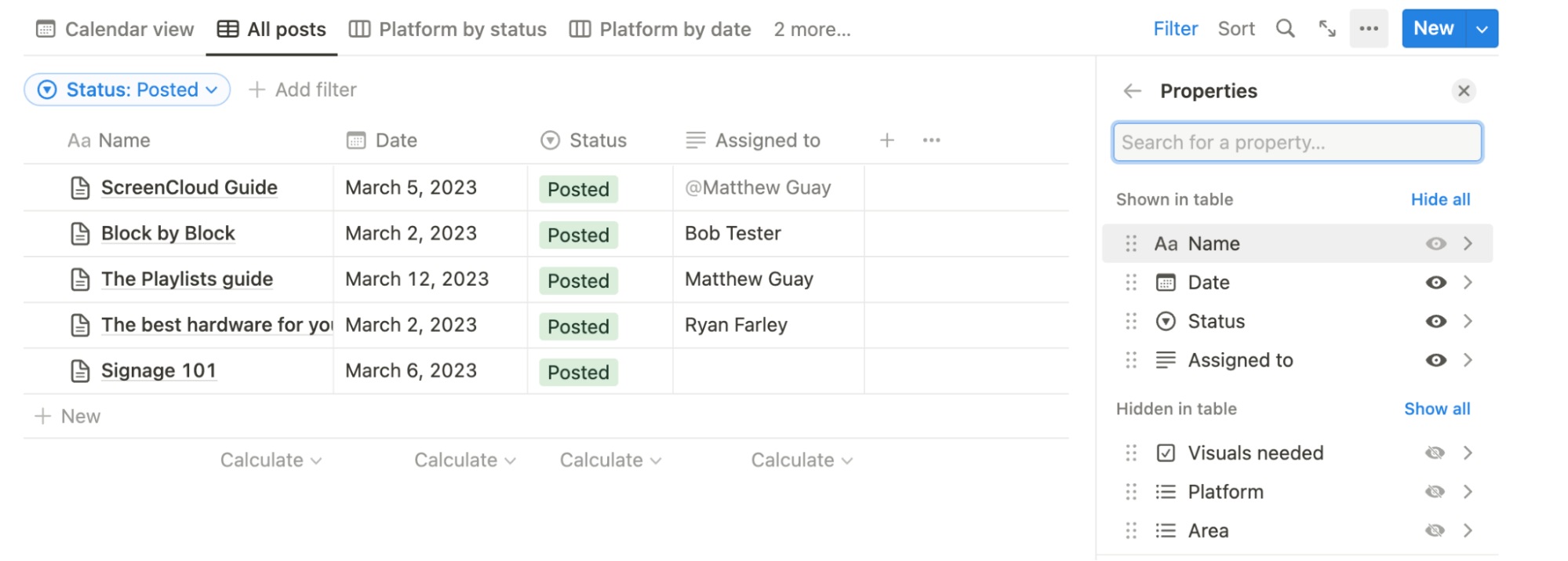 Filter Notion tables, and hide unnecessary fields, to make them readable at a glance